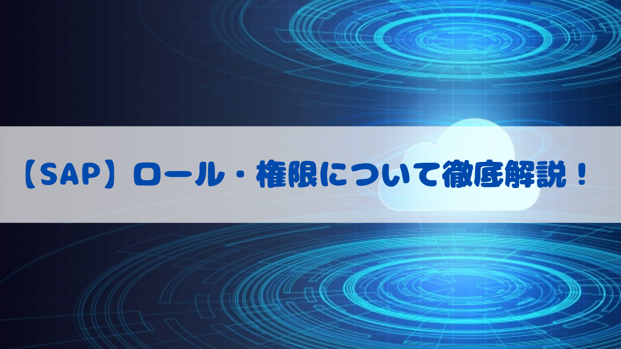 Sap 権限 ロールについて徹底解説 Sapコンサルブログ