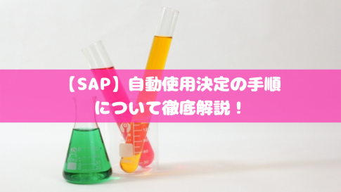 【SAP】自動使用決定の手順について徹底解説！